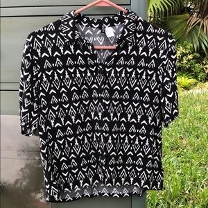 Button down patterned h&m top